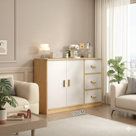 خزانة مع جرارات وارفف