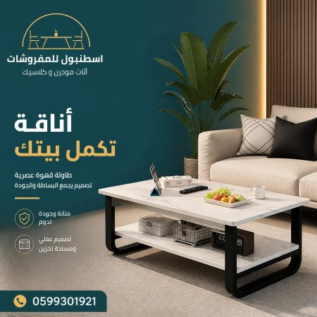 طاولة وسط رفين