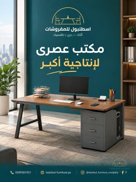 مكتب عملي ومميز مع عدة جوارير🫣😍
